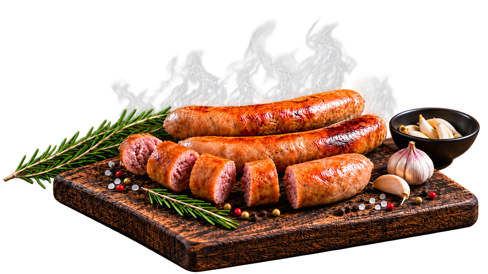 Longanizas de Chillán preparadas sobre una tabla